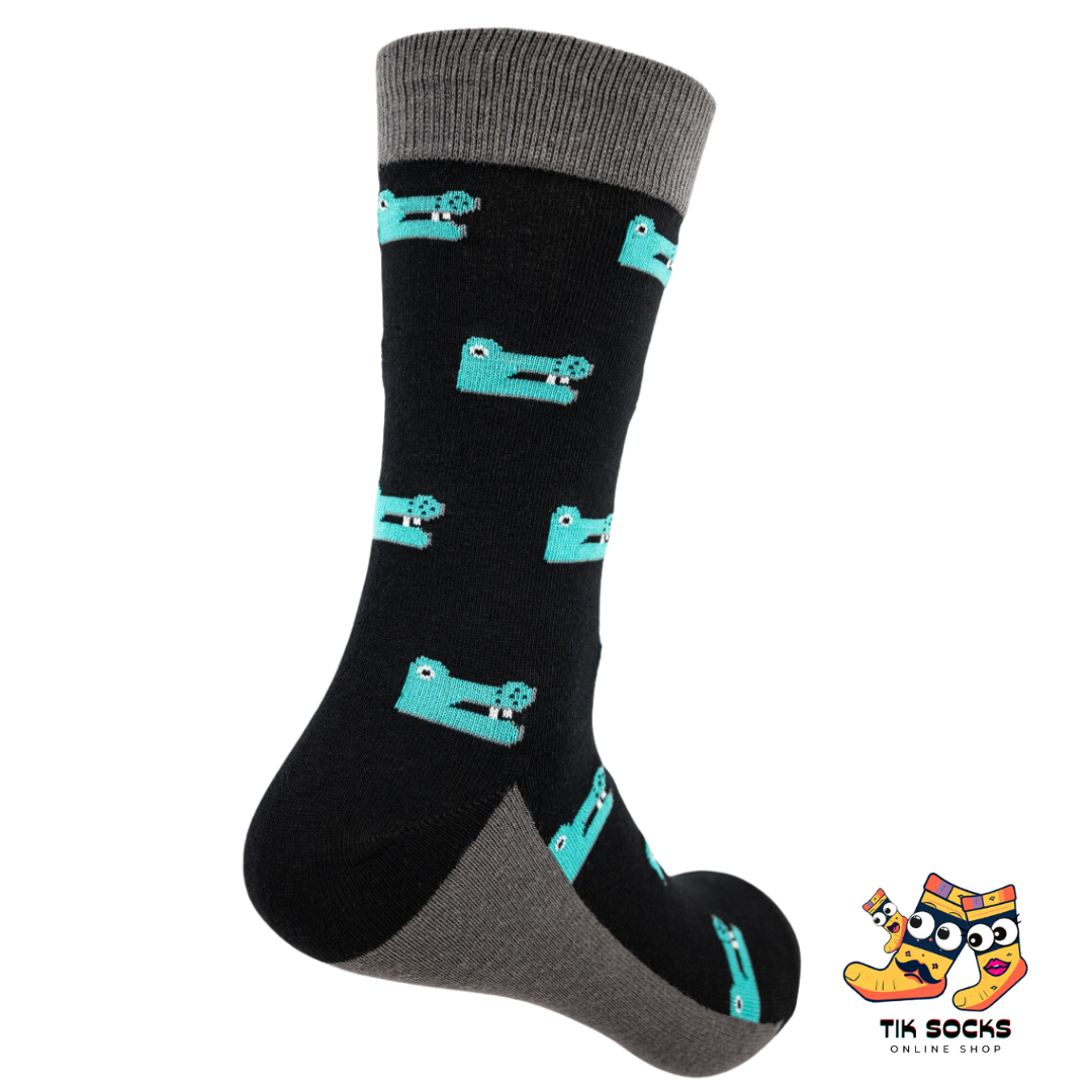 TikSocks|Fun Socks-Crocodile Black Socks