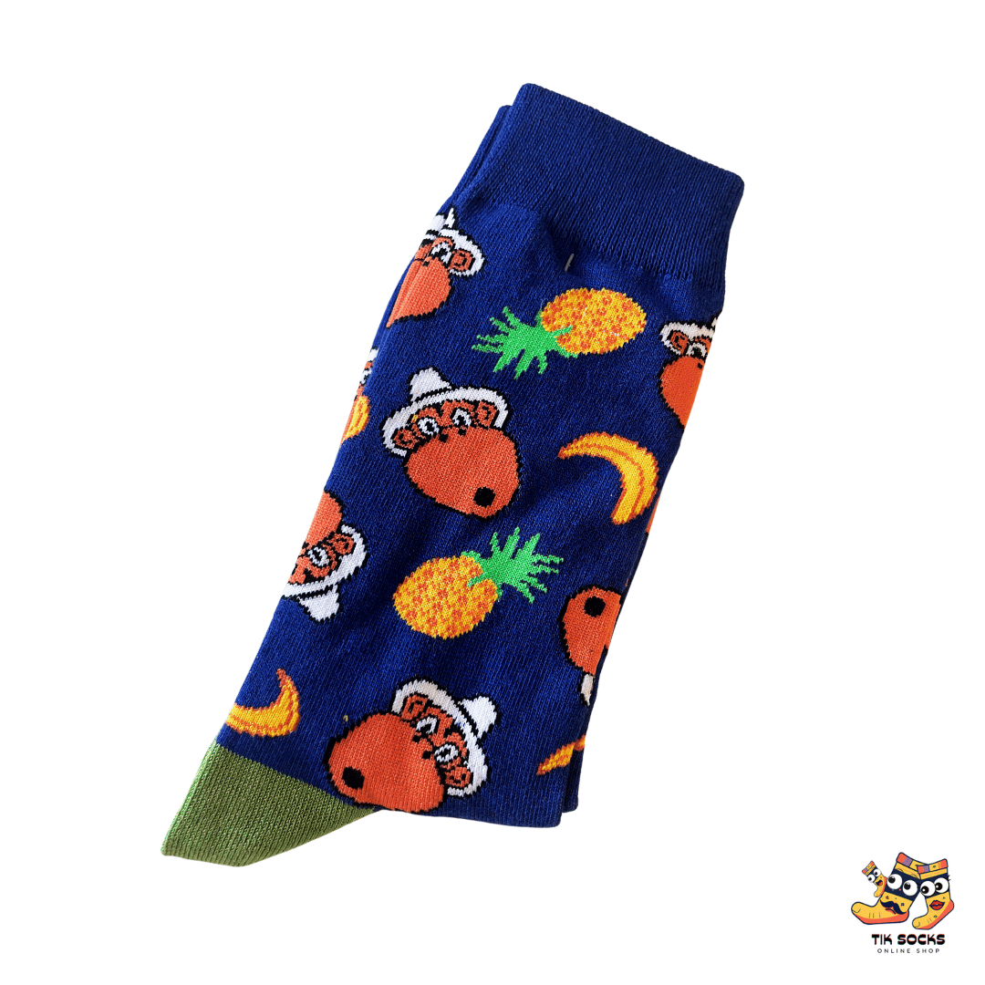 TikSocks|Fun Socks-Tropical Monkey & Pineapple Socks