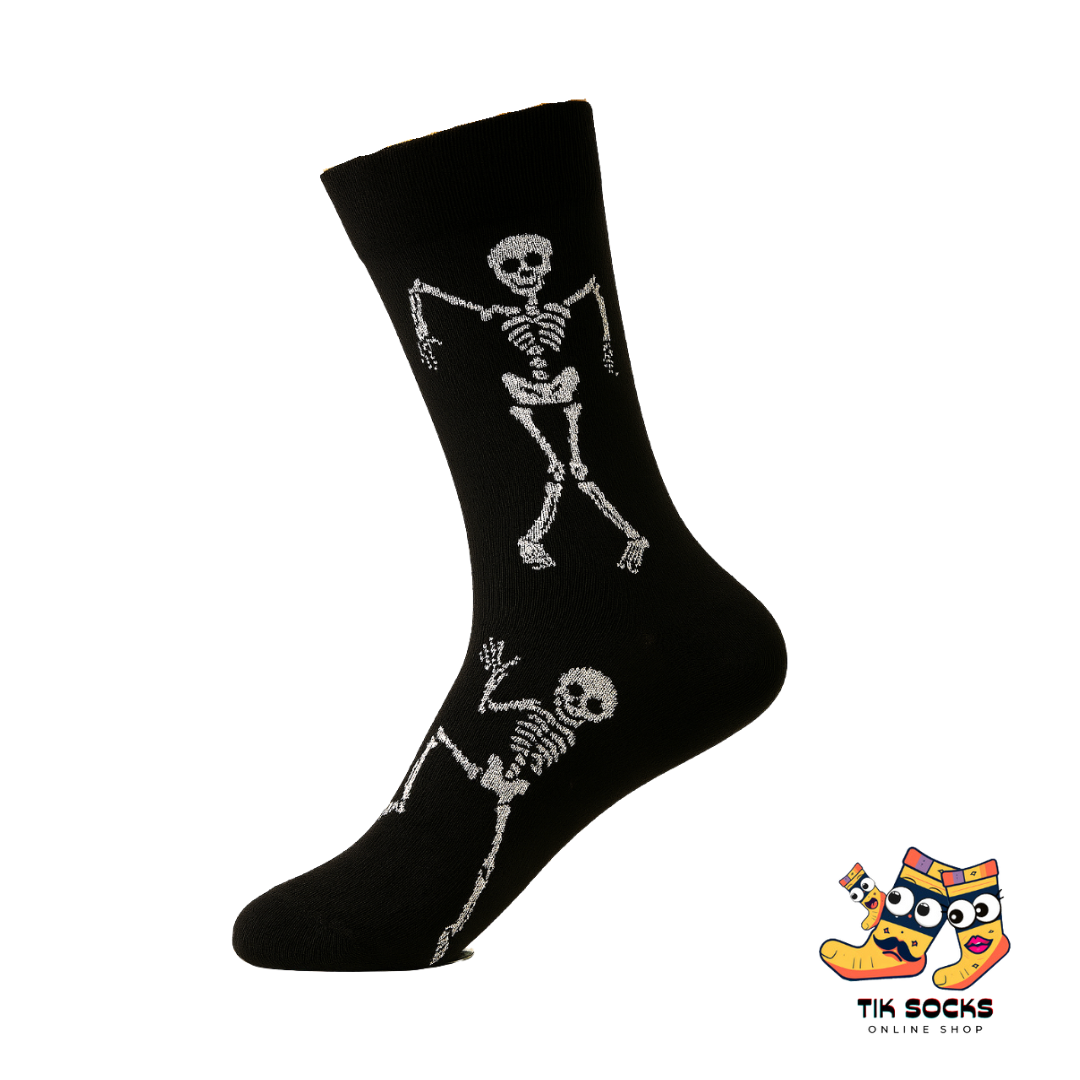 TikSocks|Fun Socks-Black Skeleton Socks