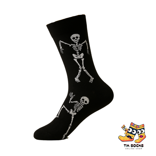 TikSocks|Fun Socks-Black Skeleton Socks