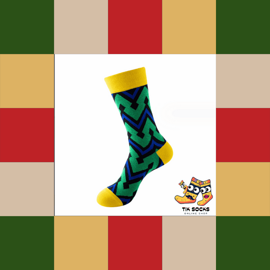 Comfortable socks with vibrant, colorful stripe patterns, suitable for both men and women
