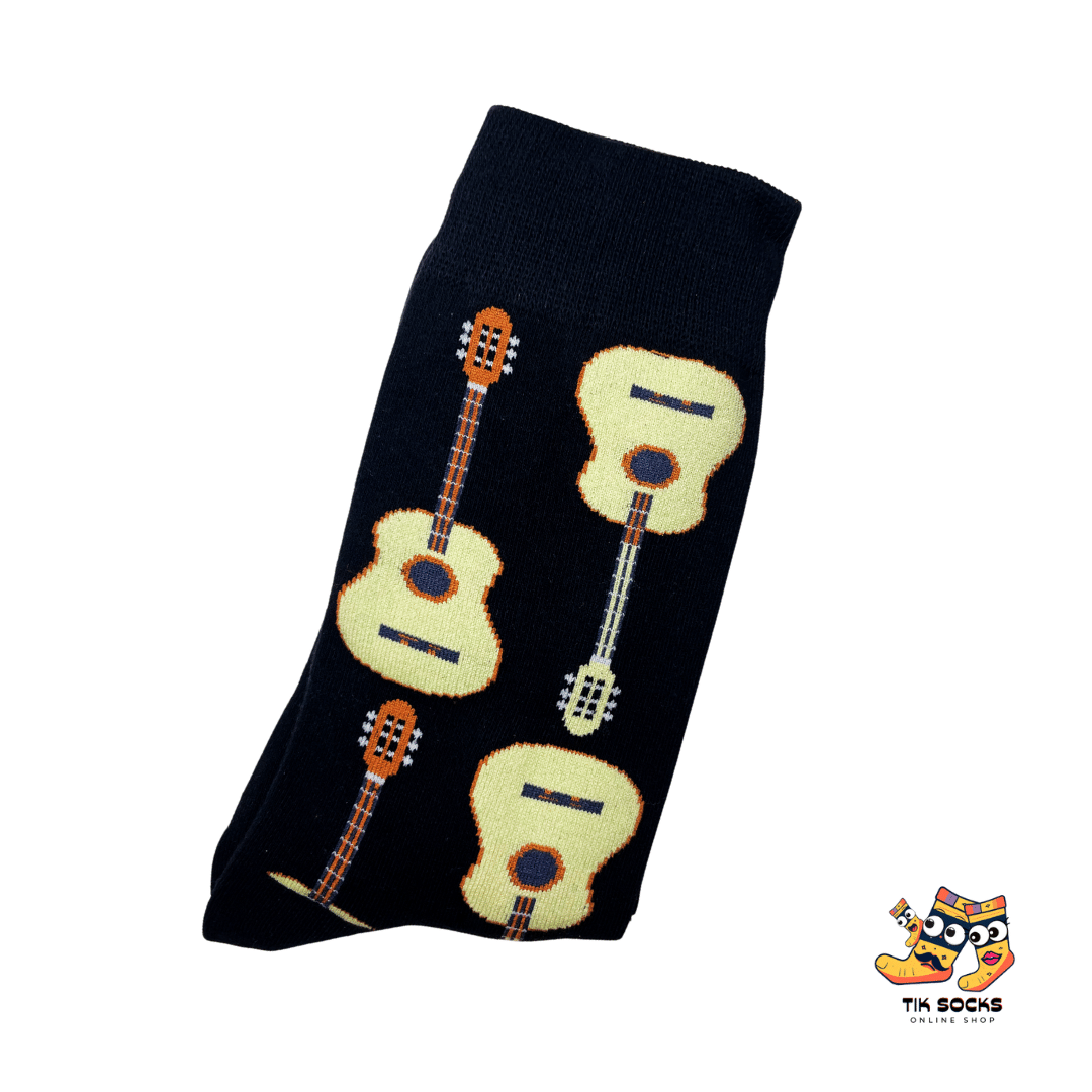 TikSocks|Fun Socks- Black Guitar Socks