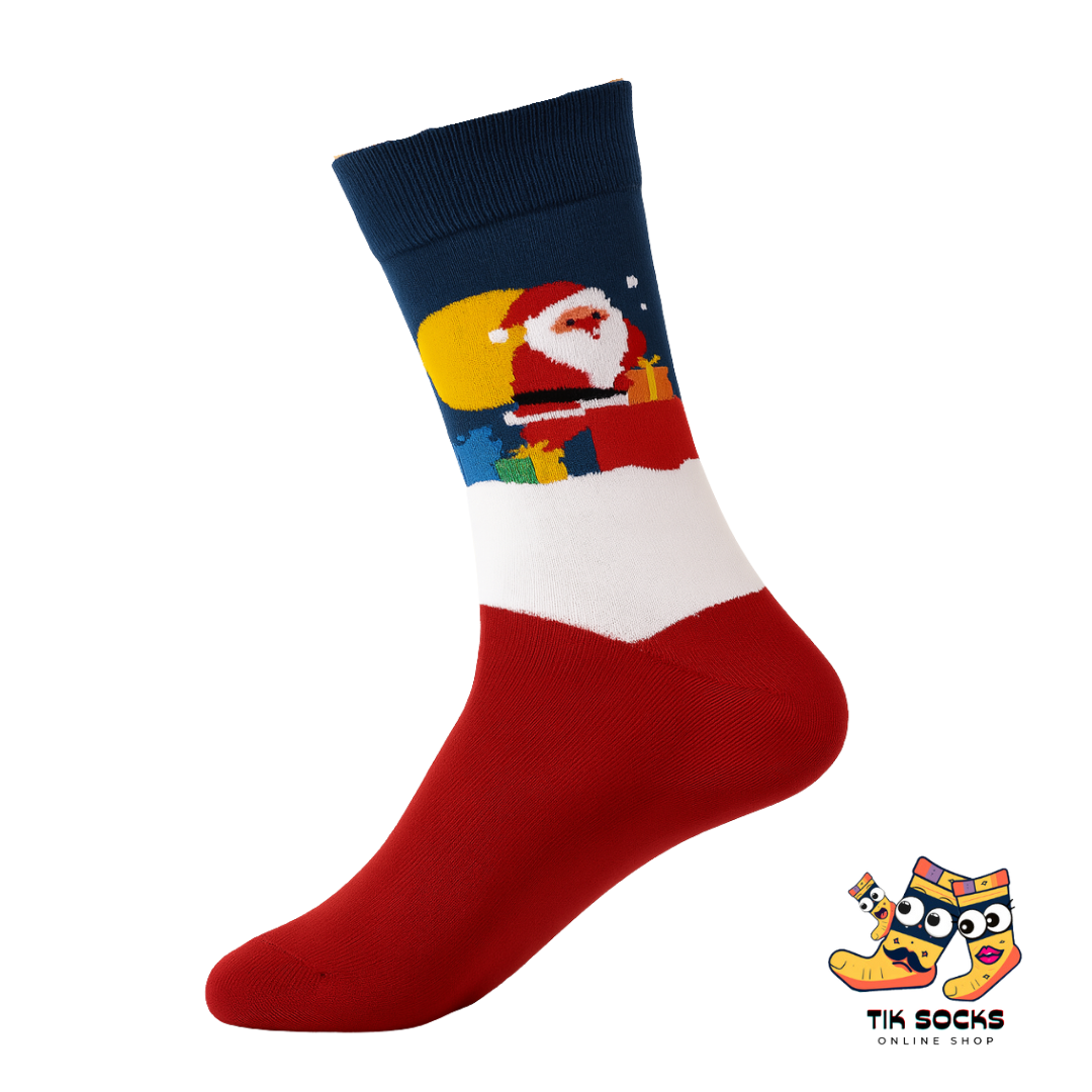 TikSocks|Christmas Socks-Red Christmas Socks with Santa