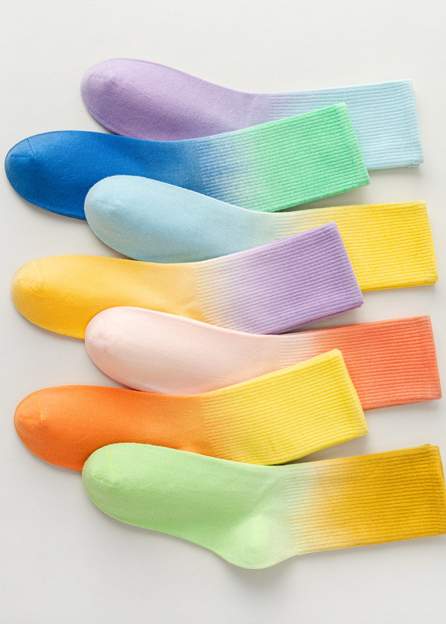 TikSocks|Fun Socks-Ombre Socks purple yellow