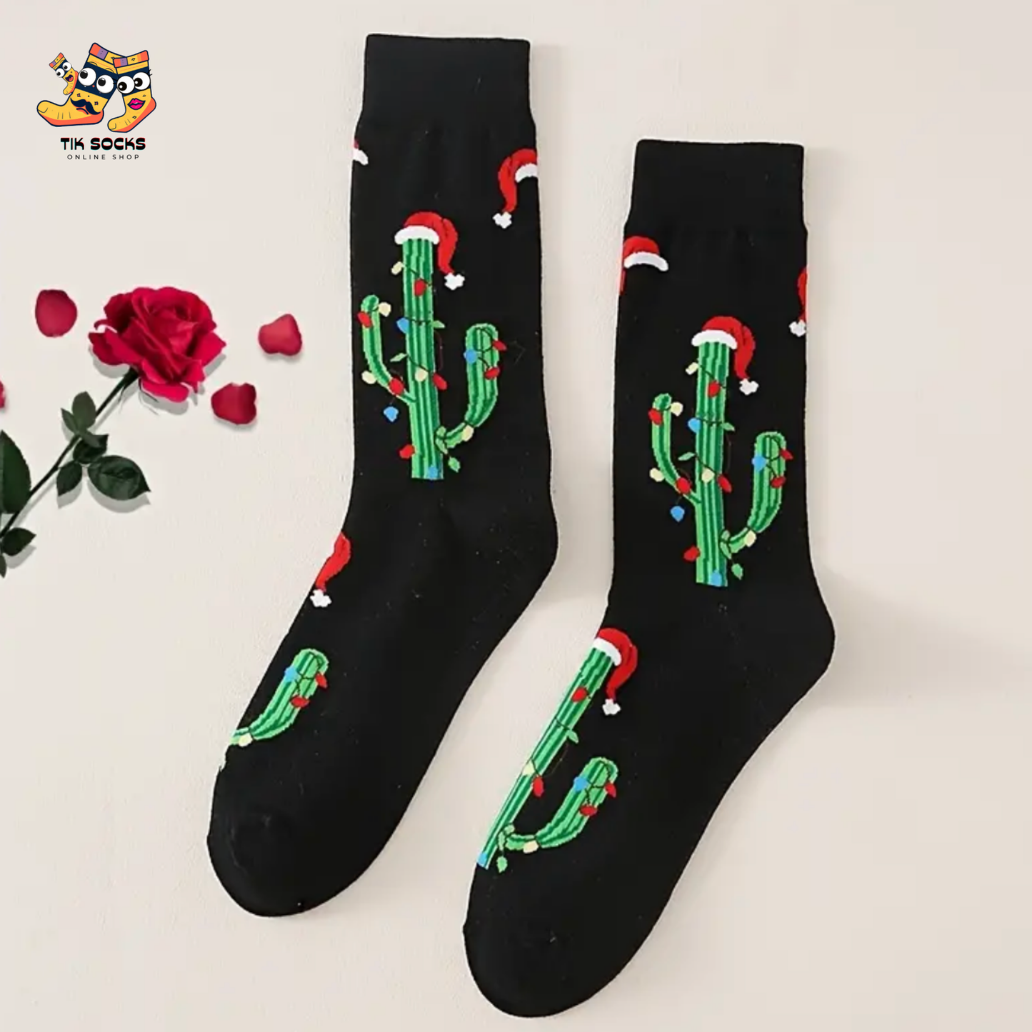 TikSocks|Christmas Socks- Christmas Cactus Socks