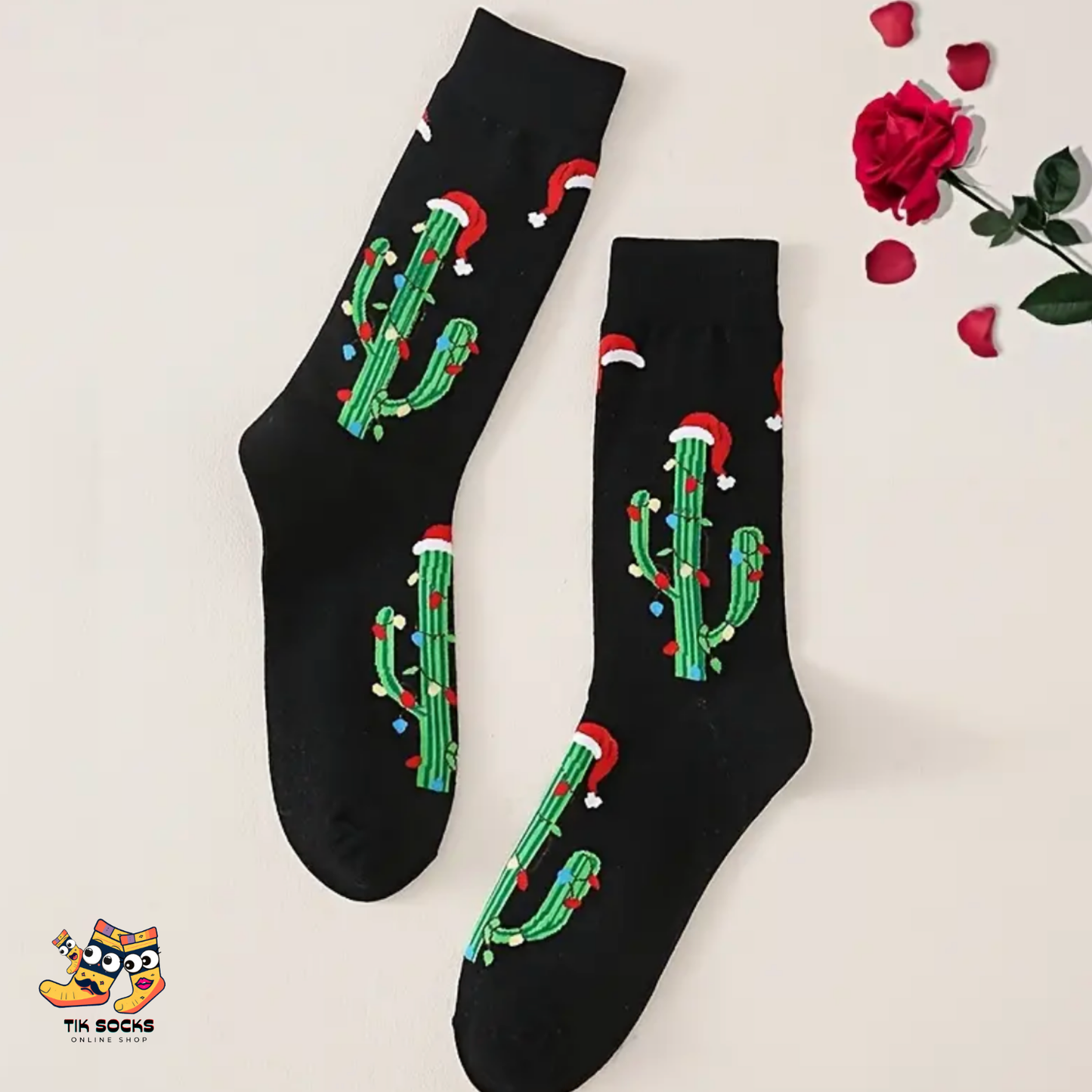 TikSocks|Christmas Socks- Christmas Cactus Socks