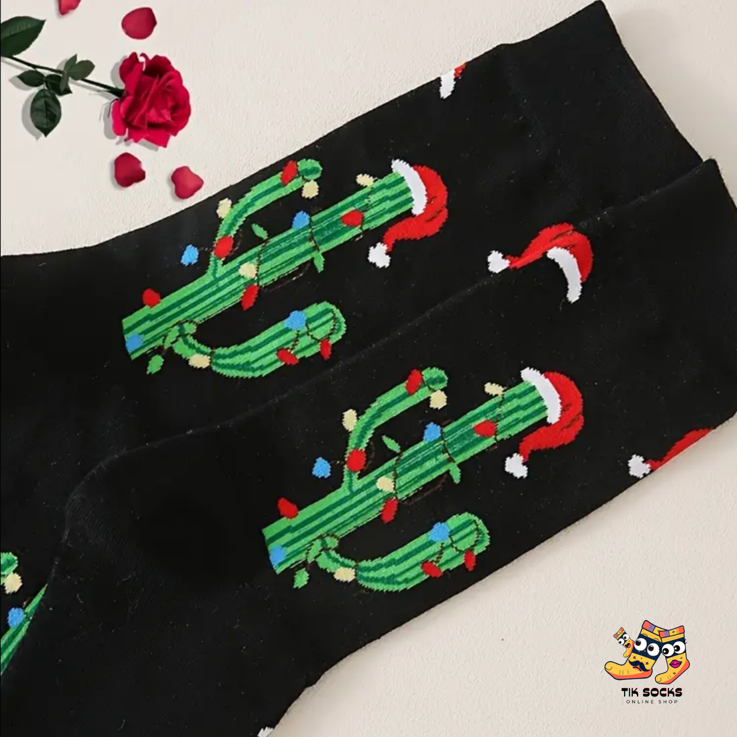 TikSocks|Christmas Socks- Christmas Cactus Socks