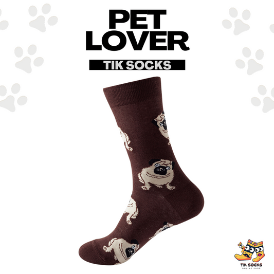 TikSocks|Fun Socks-Dog Print Socks-Brown