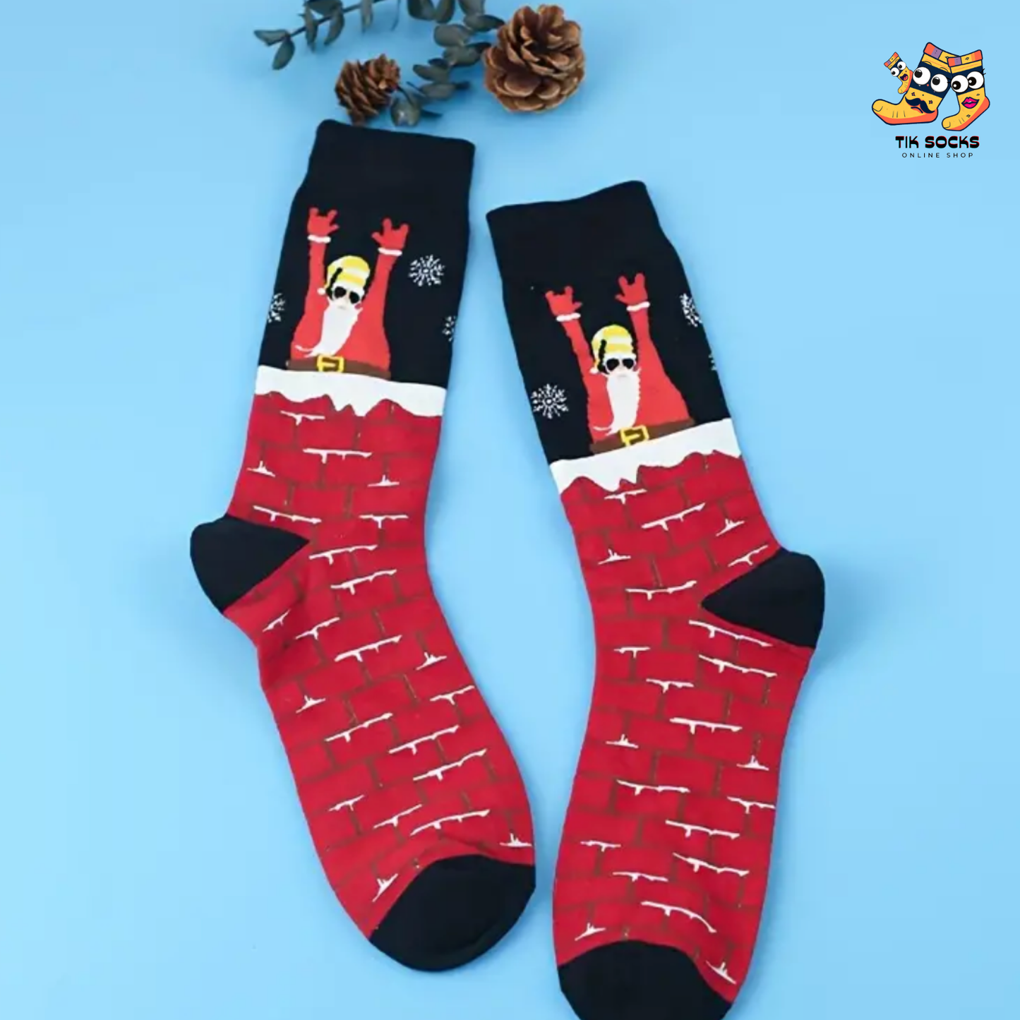 TikSocks|Christmas Socks-Santa Rock ’n’ Roll