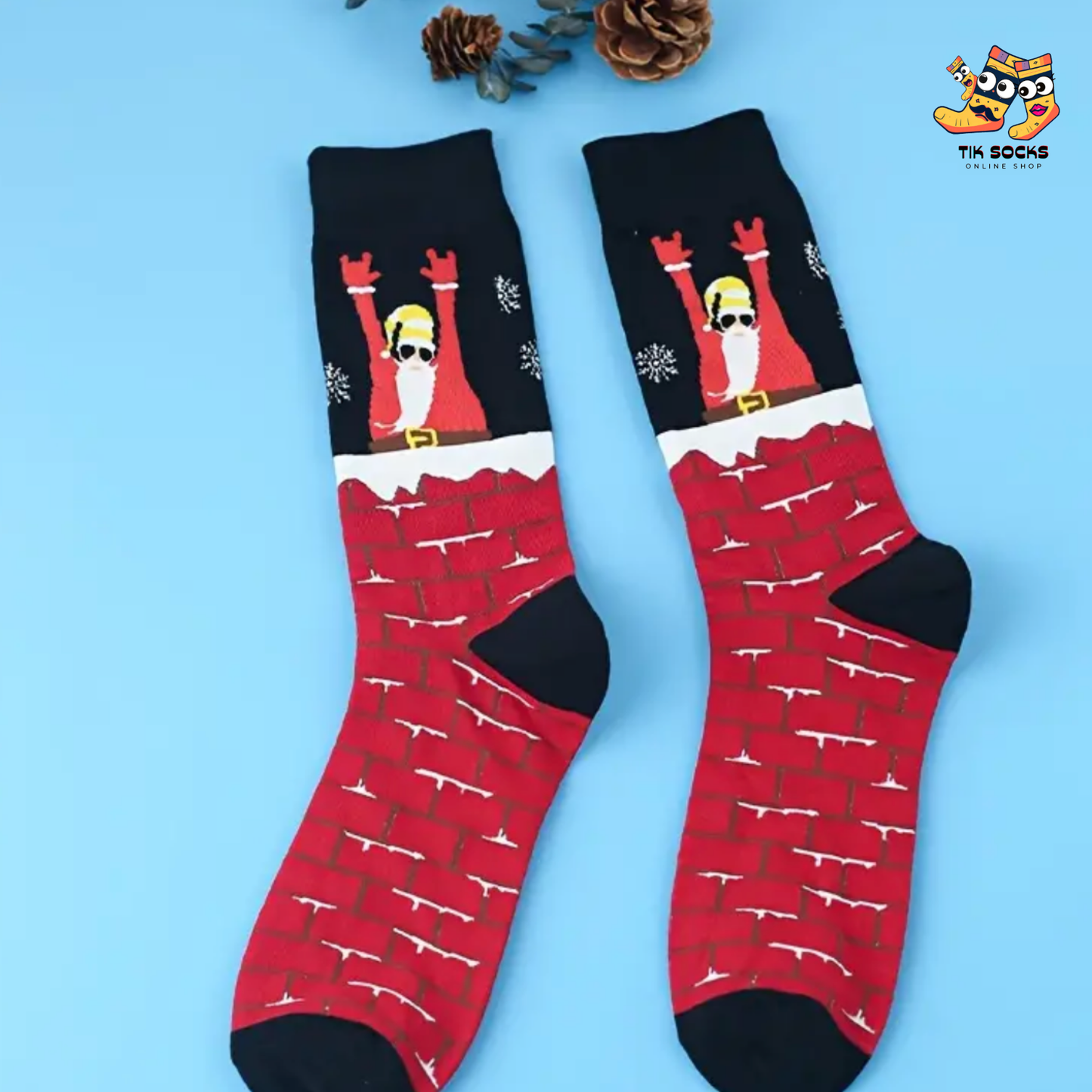 TikSocks|Christmas Socks-Santa Rock ’n’ Roll