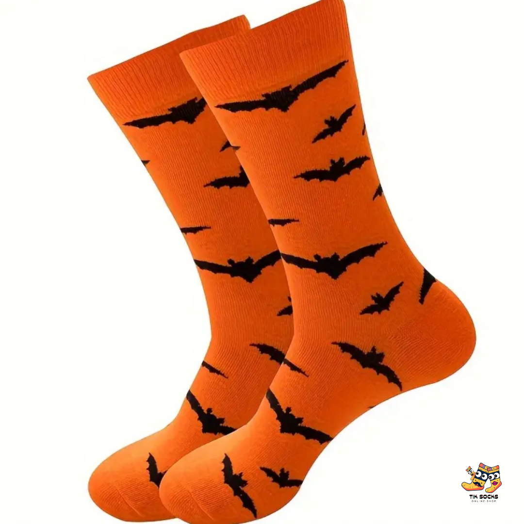 TikSocks|Halloween Socks-Bat Orange Sock