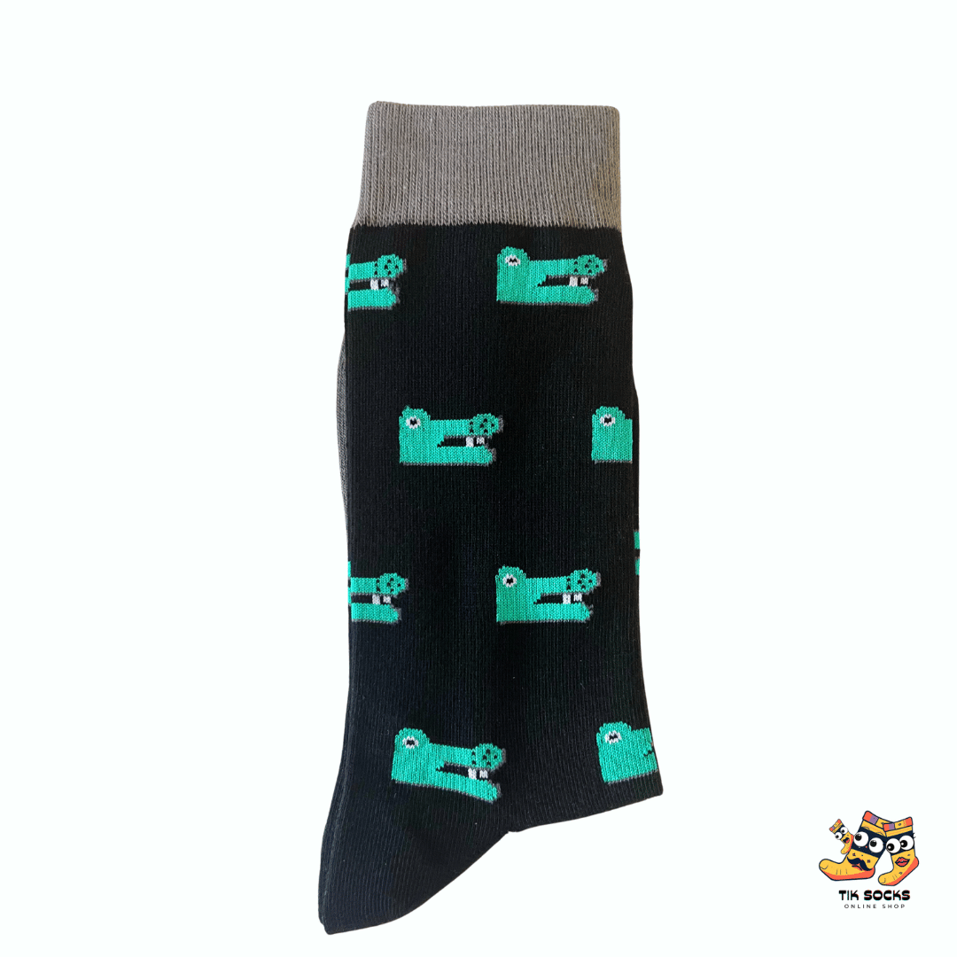 TikSocks|Fun Socks-Crocodile Black Socks