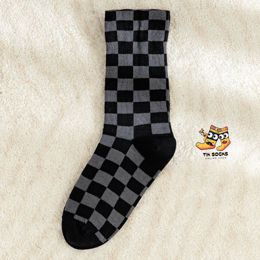 Chessboard Socks: Classic Black-and-White Design, Premium Cotton, Comfortable and Durable, Fashionable Socks for All Occasions