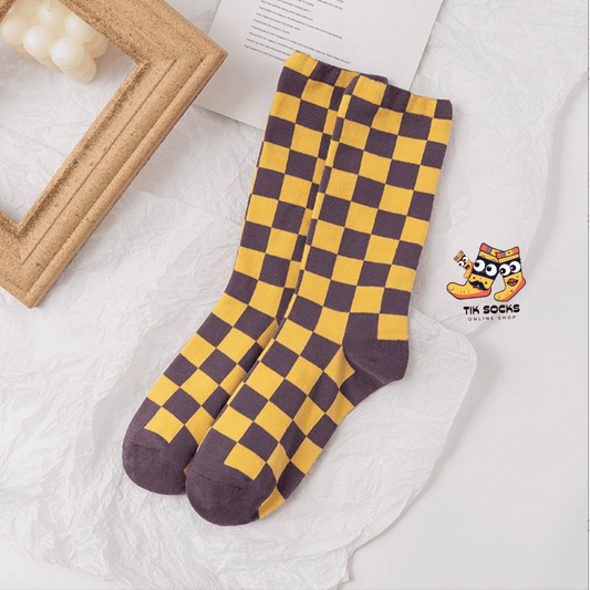 Chessboard Socks: Classic Black-and-White Design, Premium Cotton, Comfortable and Durable, Fashionable Socks for All Occasions