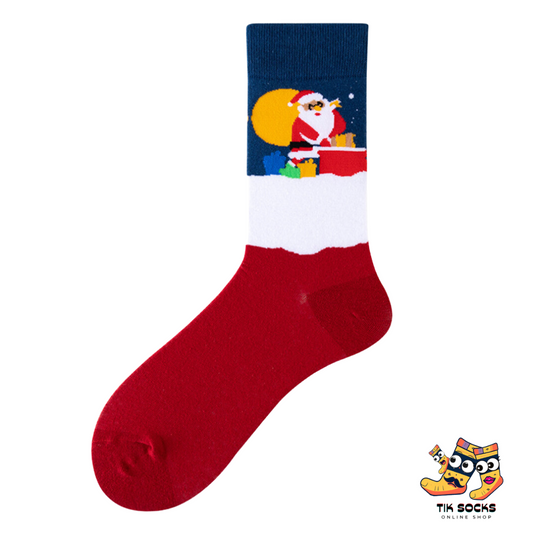 TikSocks|Christmas Socks-Red Christmas Socks with Santa