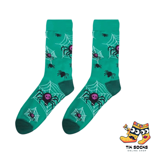 Soft cotton socks adorned with festive pumpkin designs, perfect for Halloween celebrations and gifting. Multiple images showcasing various Halloween-themed patterns for the holiday season