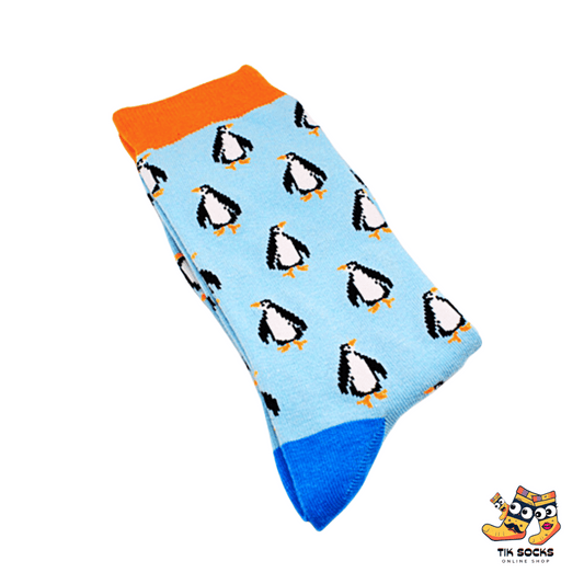 TikSocks|Fun Socks-Penguin Blue Socks