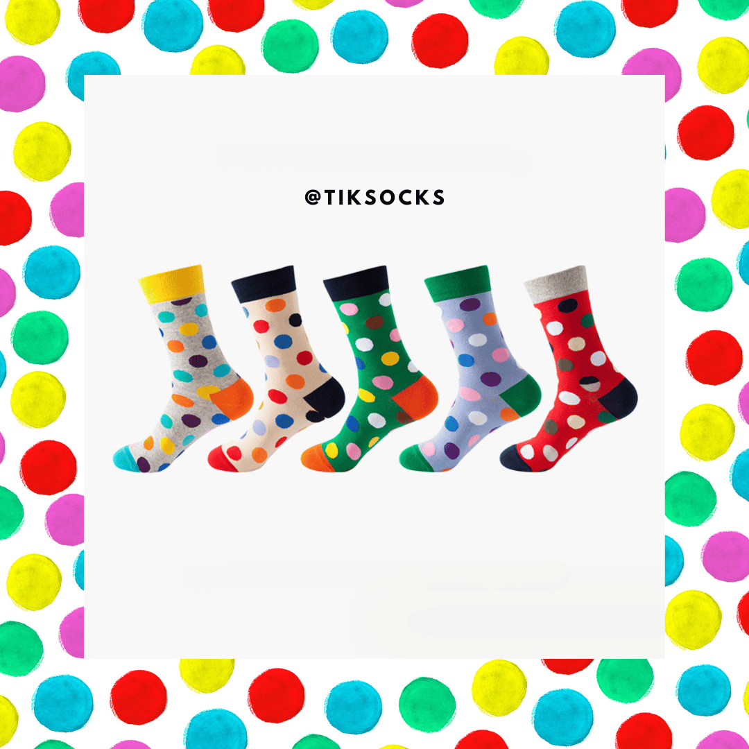 "Vibrant multi-colored polka dot socks from the Polka Dot Socks Collection, showcasing a mix of classic patterns and modern hues.