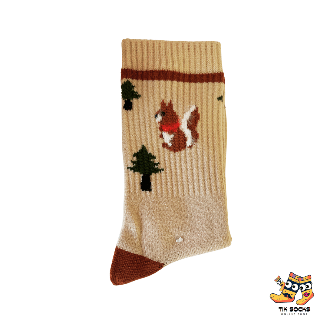 TikSocks|Fun Socks-Charming Squirrel-Themed Women's Socks 5 Pairs