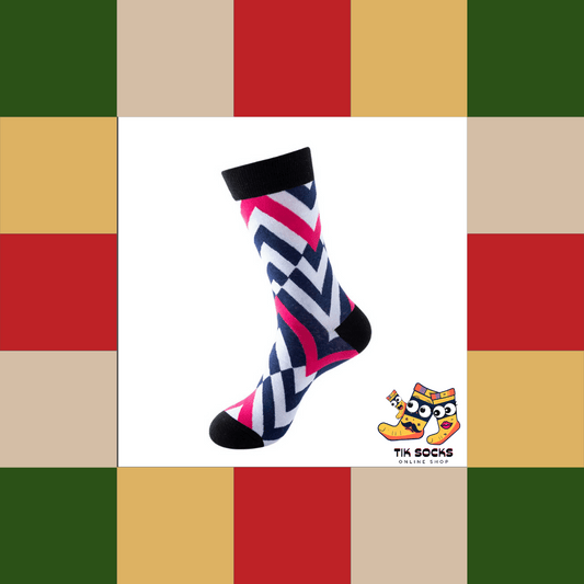 Comfortable socks with vibrant, colorful stripe patterns, suitable for both men and women
