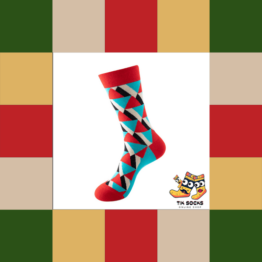 Comfortable socks with vibrant, colorful stripe patterns, suitable for both men and women