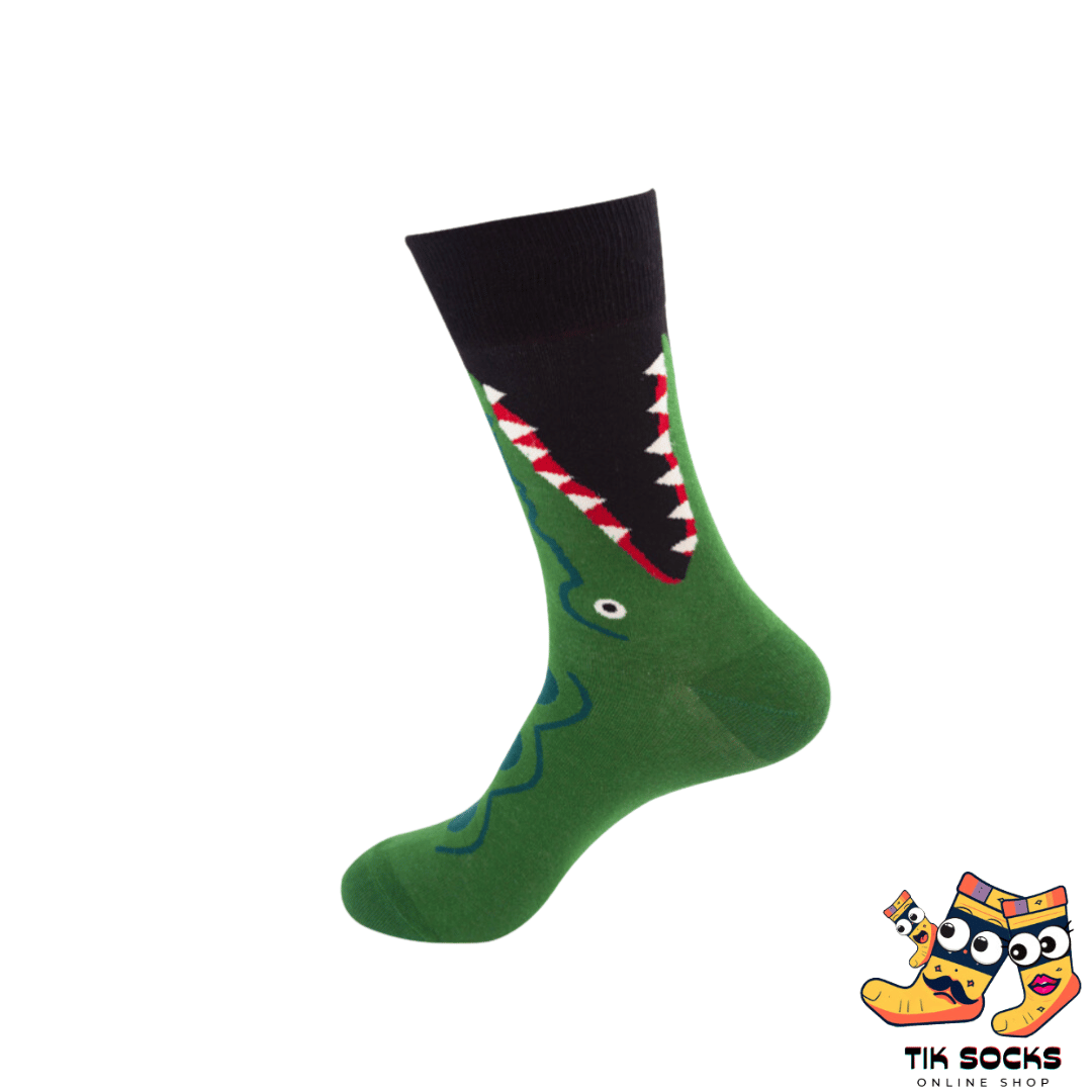 Ferociously Fun Reptilian Design – Make a bold statement with these whimsical alligator-themed socks for men and women