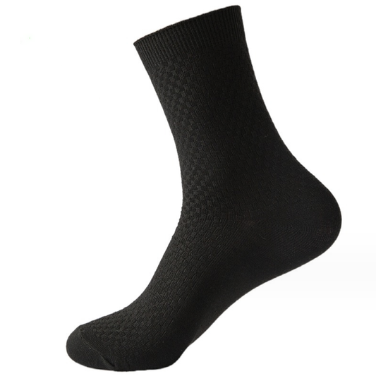 Black, dark grey, and grey bamboo fiber socks, showcasing their eco-friendly and breathable design, suitable for everyday wear and comfort