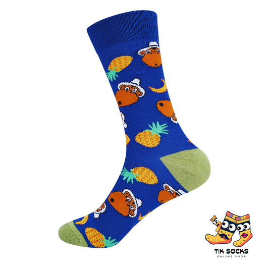 TikSocks|Fun Socks-Tropical Monkey & Pineapple Socks