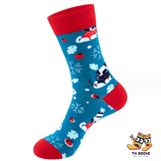 TikSocks|Christmas Socks-Festive Blue Winter Socks