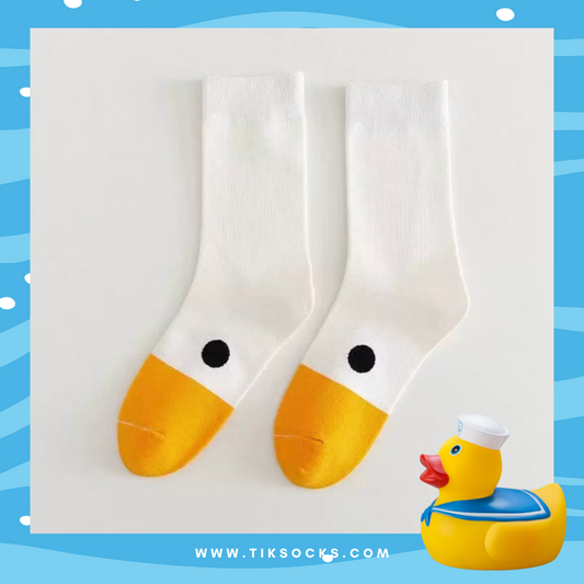 TikSocks|Fun Socks-White Duck Socks