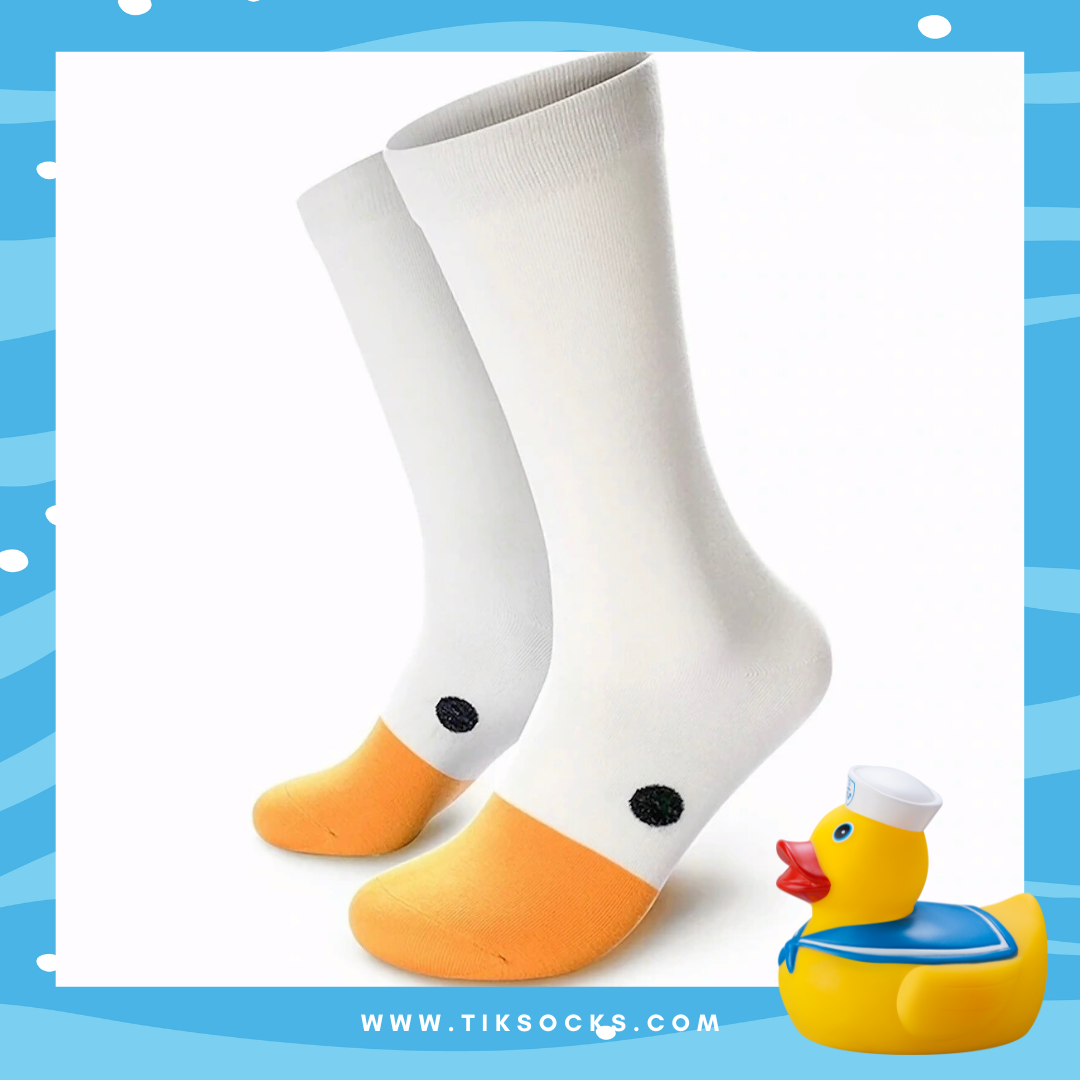 TikSocks|Fun Socks-White Duck Socks