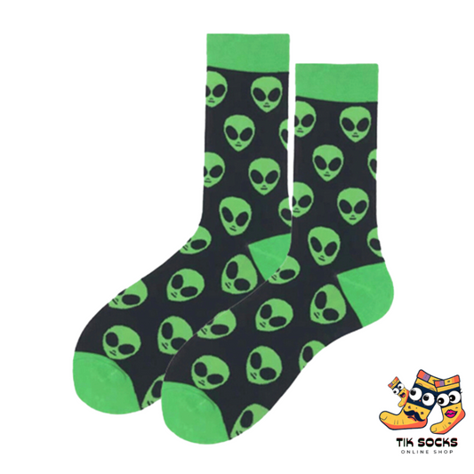 Alien Socks: Whimsical Extraterrestrial Design – Show off your playful side with these fun and quirky alien-themed socks for men and women