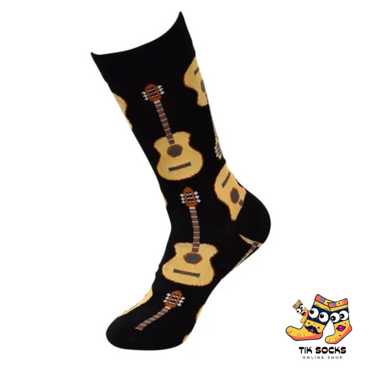 TikSocks|Fun Socks- Black Guitar Socks