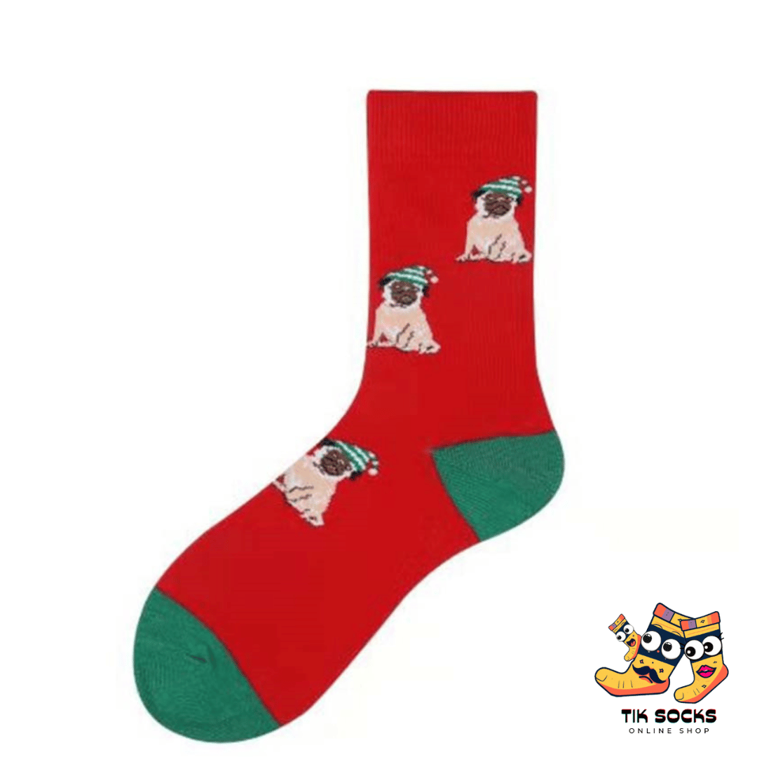 TikSocks|Christmas Socks- Christmas Pug Socks