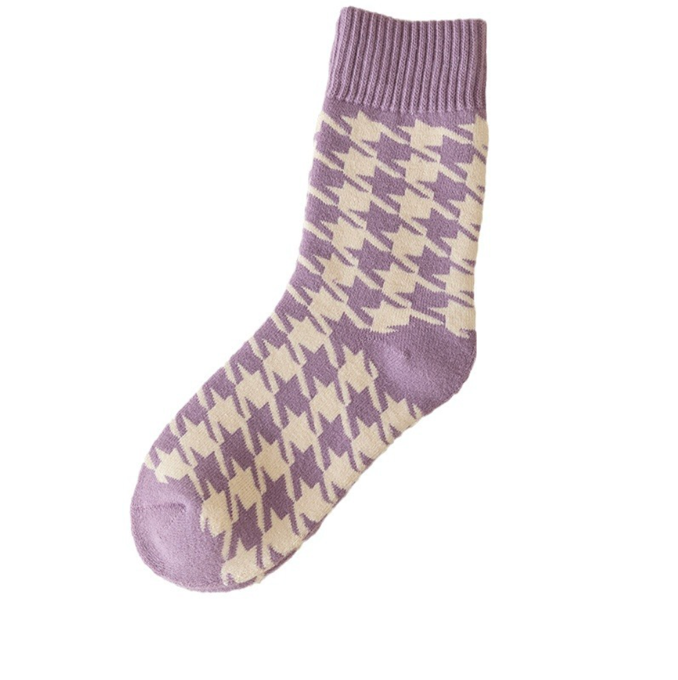 TikSocks|Fun Socks-Women's Purple Stylish Warm Socks - Chic Winter Comfort