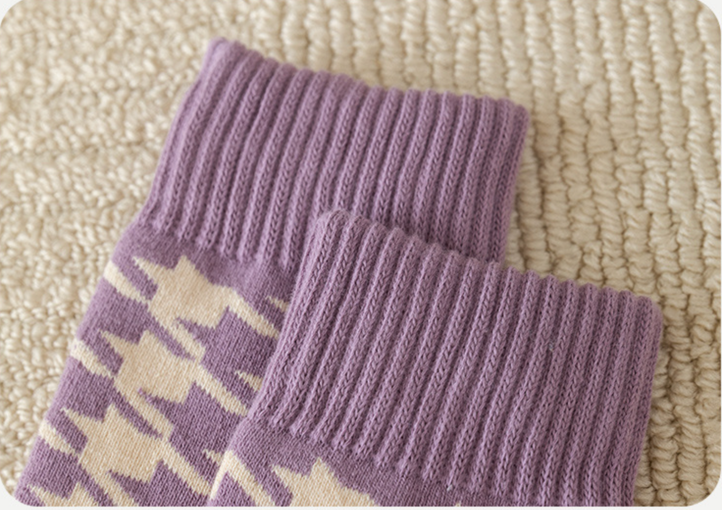 TikSocks|Fun Socks-Women's Purple Stylish Warm Socks - Chic Winter Comfort