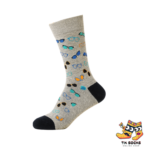 TikSocks|Fun Socks-Sunglasses Grey Socks