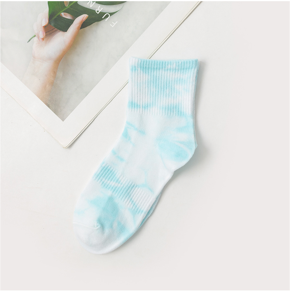 TikSocks|Fun Socks-Tie Dye Cotton Socks sky blue