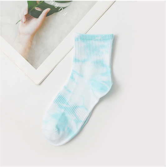 TikSocks|Fun Socks-Tie Dye Cotton Socks sky blue