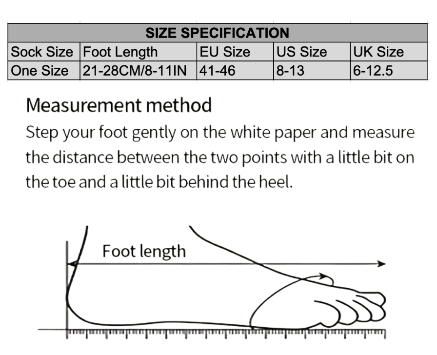 Sock Size Chart