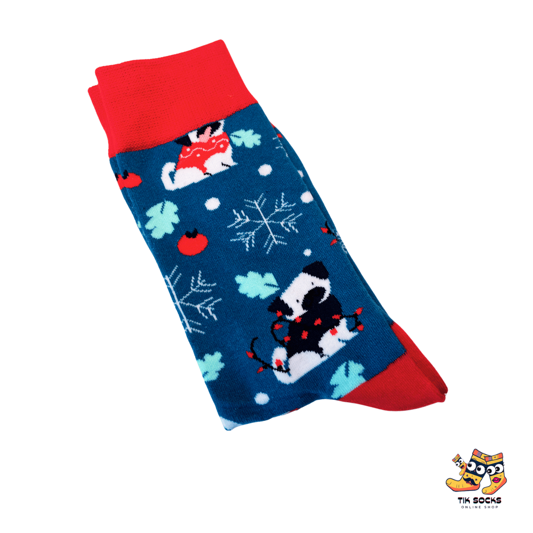 TikSocks|Christmas Socks-Festive Blue Winter Socks